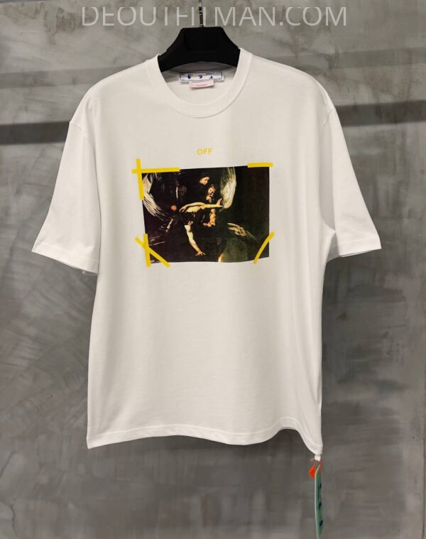 OFF-white T-shirt | cross back yellow