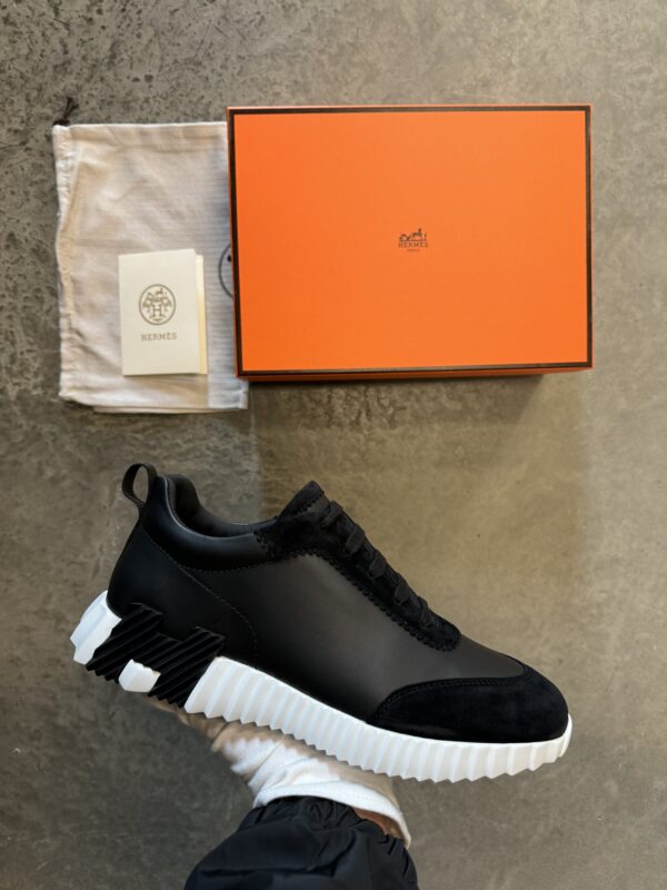 Hermes bouncing leer/suede | zwart & wit