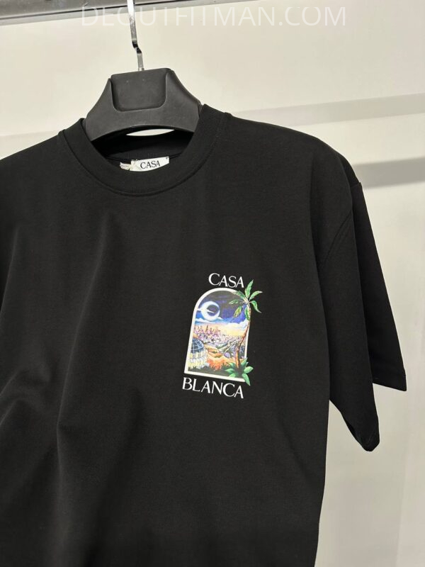 Casablanca T-shirt | moon zwart - Afbeelding 3