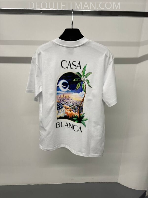 Casablanca T-shirt | moon wit - Afbeelding 2