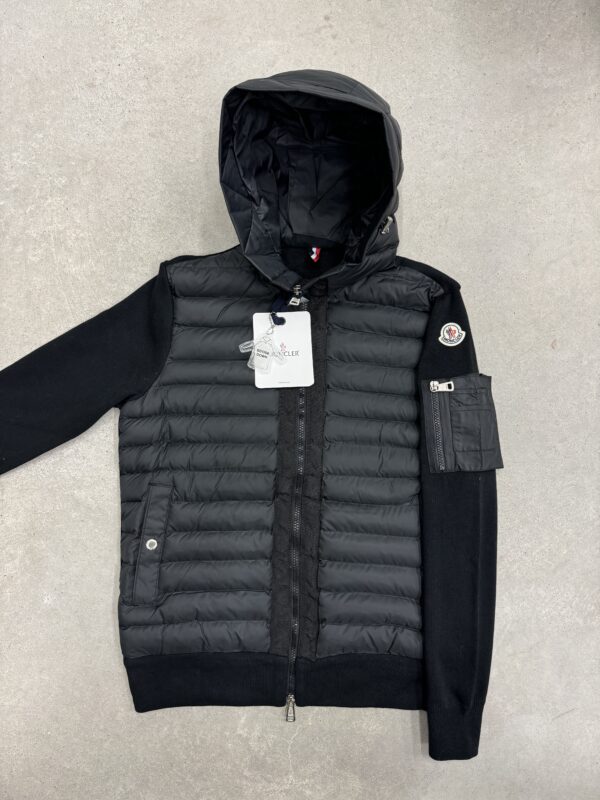 Moncler padded zip-up cardigan | zwart