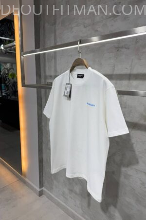 Balenciaga T-shirt | Regular Blue Logo (Wit)