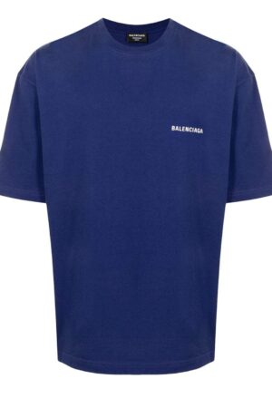Balenciaga T-shirt | Regular Logo (Donkerblauw)
