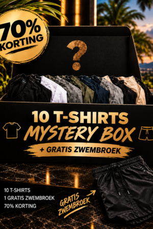 MYSTERY BOX -70% KORTING | 10 T-SHIRTS | + GRATIS ZWEMBROEK