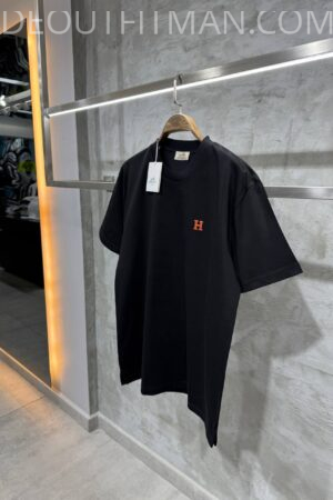 Hermes T-shirt | Zwart ‘Orange H’ - S