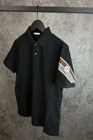 Moncler Polo | zwart ‘gestreepte mouw’